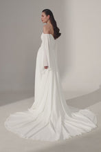 Load and play video in Gallery viewer, Video of Sofia by Ariamo - minimalist long sleeve A-line wedding dress.
